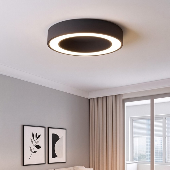 Gea luce flor plafoniera moderna led 30w 3000k nera per salotto