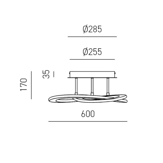 Gea luce plafoniera moderna yara led 40w 3000k bianca