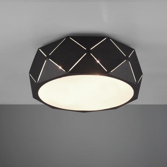 Plafoniera moderna nera design rombi