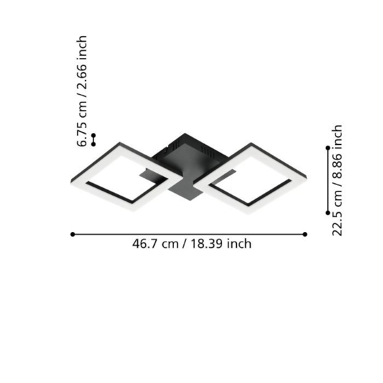 Paranday z eglo plafoniera smart orientabile led cct da 2700k a 6500k