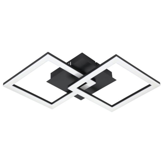 Paranday z eglo plafoniera moderna nera led cct da 2700k a 6500k dimmerabile