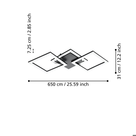 Paranday z eglo plafoniera moderna led cct da 2700k a 6500k orientabile smart