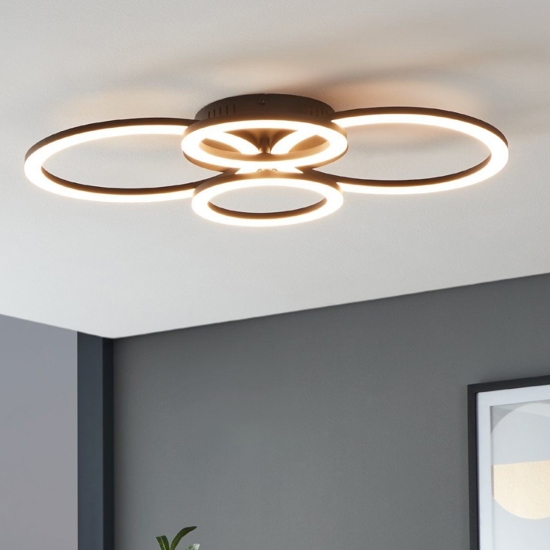 Parrapos z eglo plafoniera orientabile moderna controllo app led 2700k a 6500k