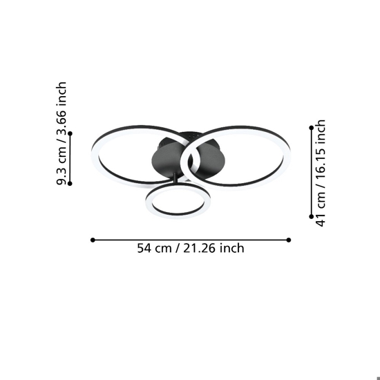 Parrapos z eglo plafoniera moderna controllo remoto led 2700k a 6500k