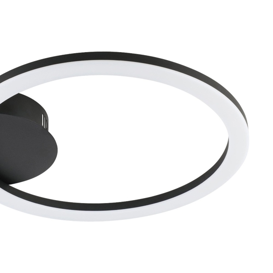 Parrapos z eglo plafoniera moderna nera tonda led cct da 2700k a 6500k