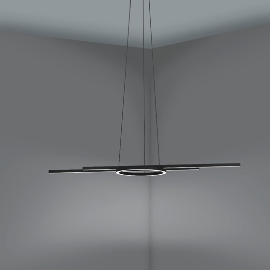 Zillerio z eglo lampadario da cucina moderna nero led da 2700k 6500k