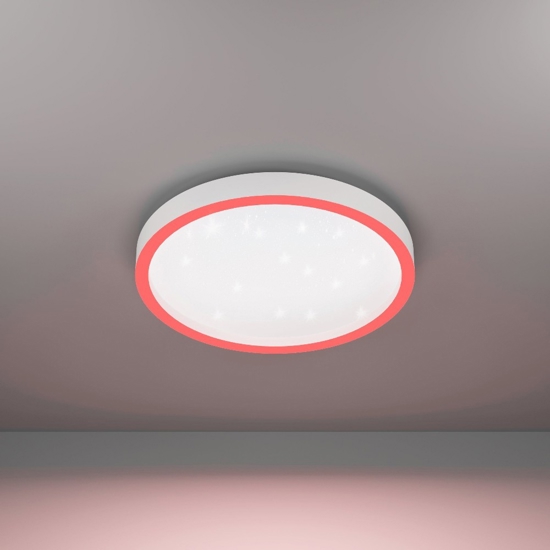 Montemorelos z eglo plafoniera tonda moderna effetto stellato led rgb 2700k a 6500k