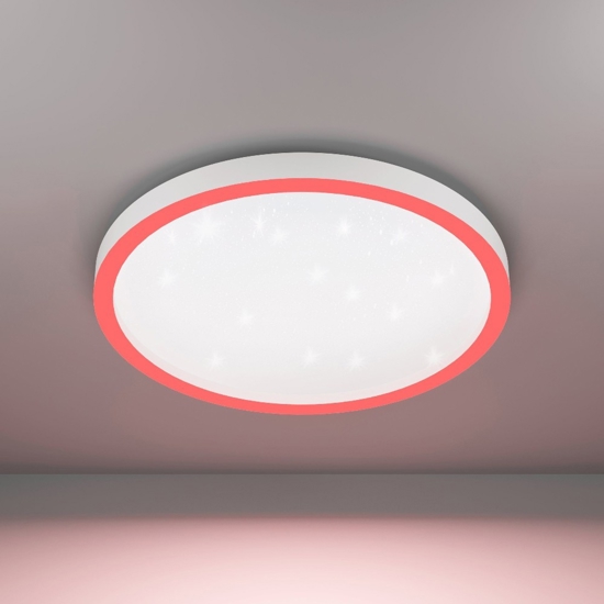 Montemorelos z eglo plafoniera bianca moderna circolare led rgb 2700k a 6500k