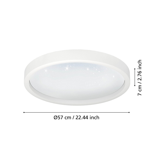 Montemorelos z eglo plafoniera bianca moderna circolare led rgb 2700k a 6500k