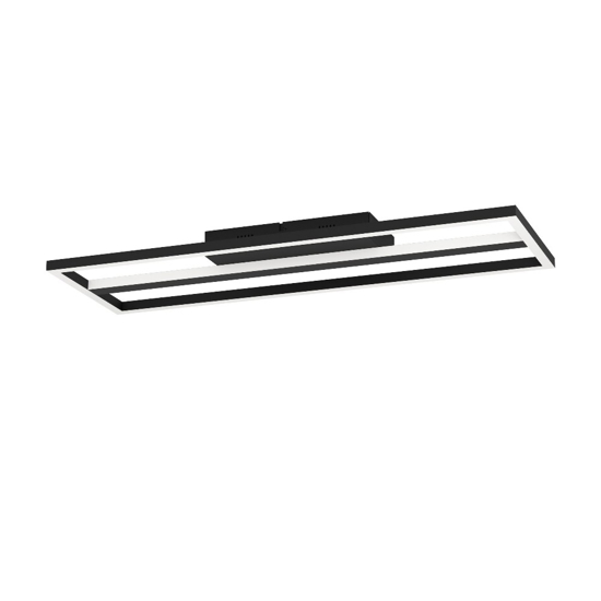 Calagrano z plafoniera rettangolare moderna nera led rgb cct 2700k a 6500k smart