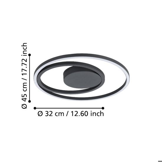 Calagrano z eglo plafoniera moderna rotonda led rgb da 2700k a 6500k