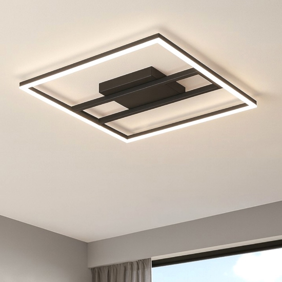 Calagrano z eglo plafoniera moderna quadrata nera led rgb cct 2700k a 6500k