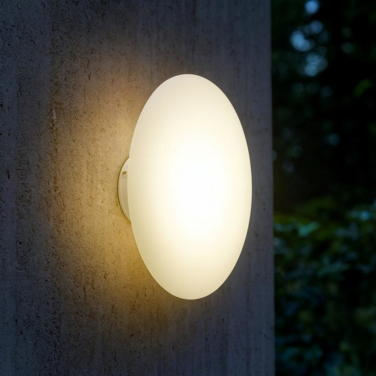 Applique rotonda per esterni bianca led 18w 3000k ip65