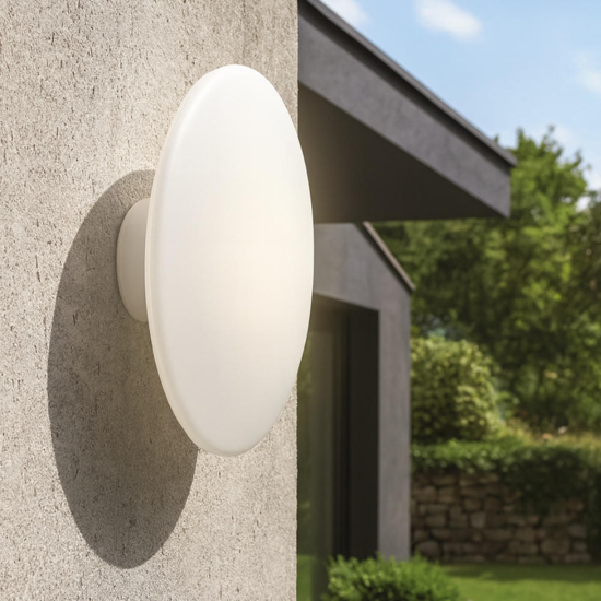 Applique rotonda per esterni bianca led 18w 3000k ip65