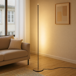Piantana led 3000k gea luce ebony grigio titanio