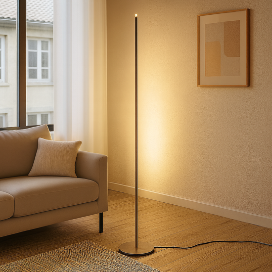Piantana led 3000k gea luce ebony grigio titanio