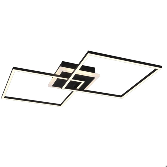Plafoniera moderna nera led 3000k rgb dimmerabile