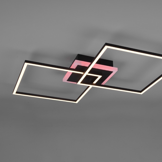 Plafoniera moderna nera led 3000k rgb dimmerabile
