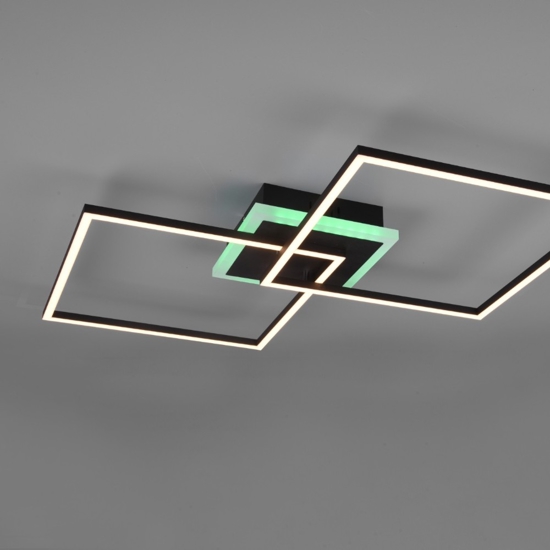 Plafoniera moderna nera led 3000k rgb dimmerabile