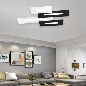 Plafoniera led per soggiorno bianco nero wally top light