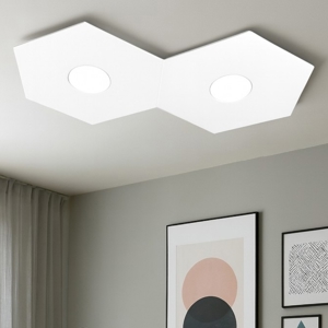 Hexagon top light plafoniera bianco design moderna esagoni