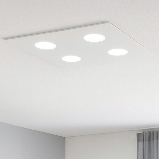 Affralux flet plafoniera led 4x9w moderna quadrata bianca