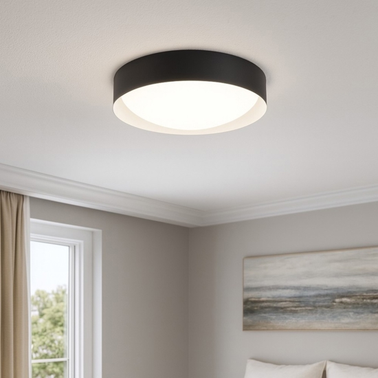 Linea light crew 2 plafoniera led 22w 3000k bianco nero