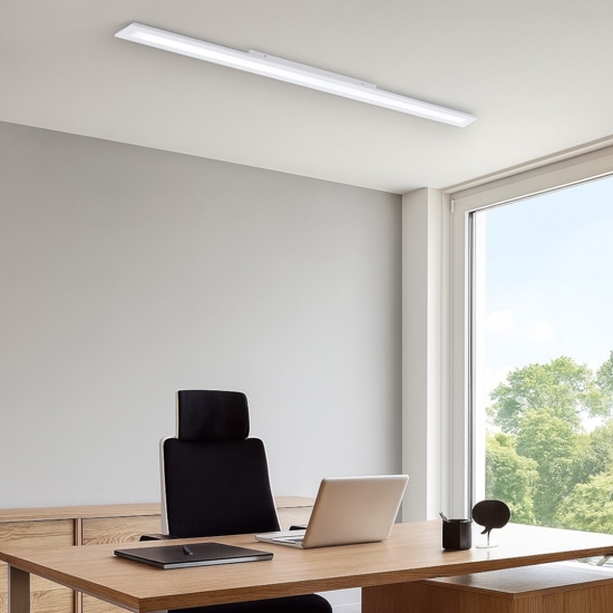 Eglo salobrena plafoniera da cucina led 4000k rettangolare bianco