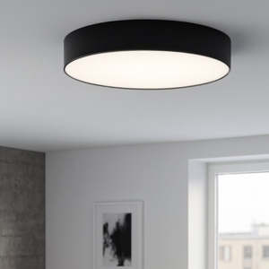 Plafoniera nera gea luce led 30w 3000k rotonda cloe