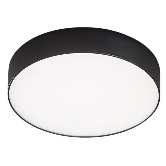 Plafoniera nera gea luce led 30w 3000k rotonda cloe