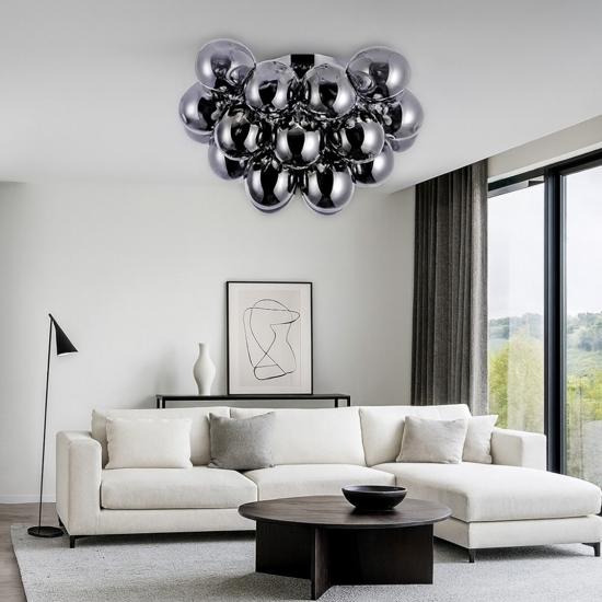 Maytoni plafoniera per cucina moderna balbo con sfere in vetro fume