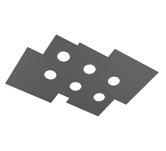 Toplight plate plafoniera moderna antracite per cucina rettangolare