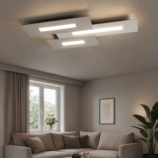 Toplight wally plafoniera bianco grigio design moderno