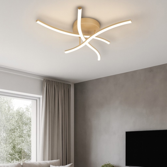 Toplight tornado plafoniera led 24w 3000k-4000k oro moderna