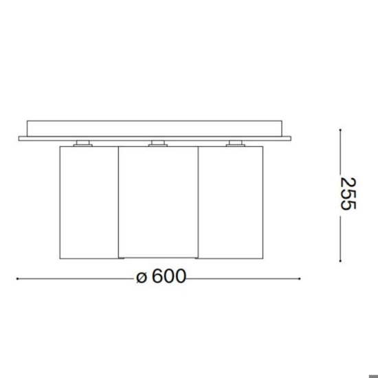 Daisy pl6 ideal lux plafoniera moderna per salotto foglia oro diffusori vetro