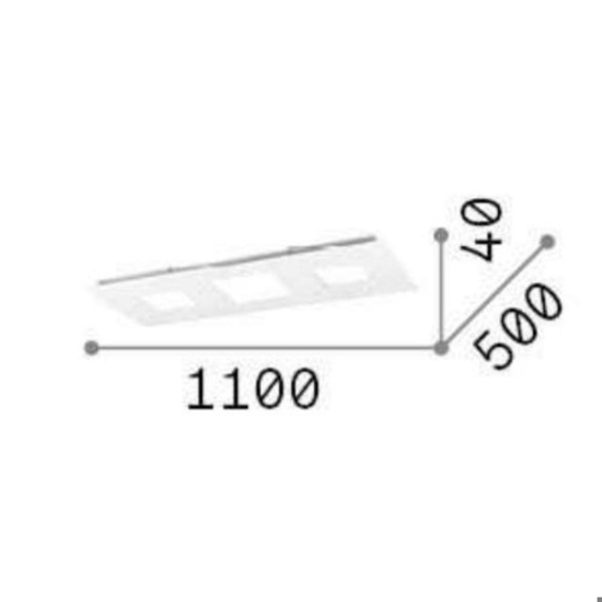 Ideal lux relax pl d110 plafoniera rettangolare led 78w 3000k