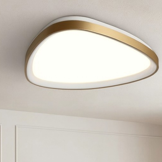Ideal lux gemini pl d081 plafoniera led 41w 3000k oro ottone