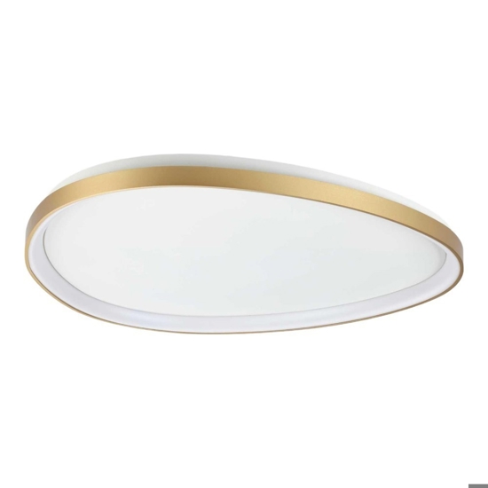 Ideal lux gemini pl d081 plafoniera led 41w 3000k oro ottone