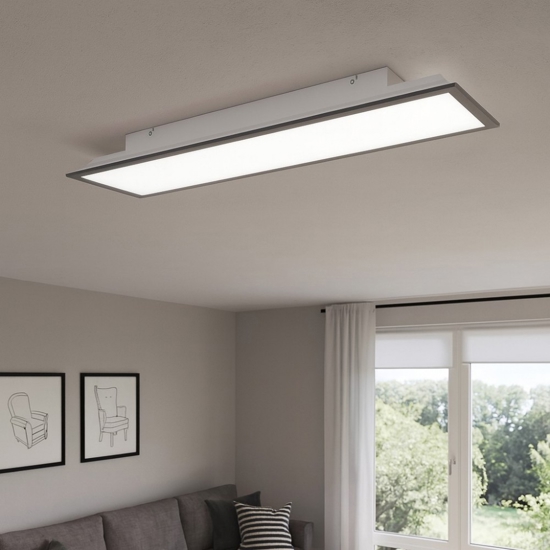 Plafoniera da cucina led 3000k dimmerabile antracite rettangolare