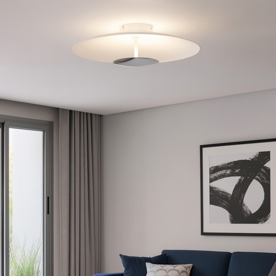 Plafoniera moderna linea light horizon led 3000k cromo