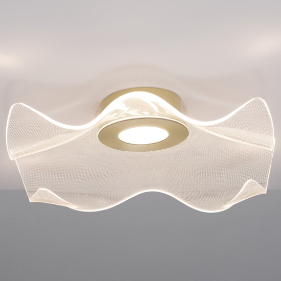 Plafoniera oro design fazzoletto led 31w 3000k moderna