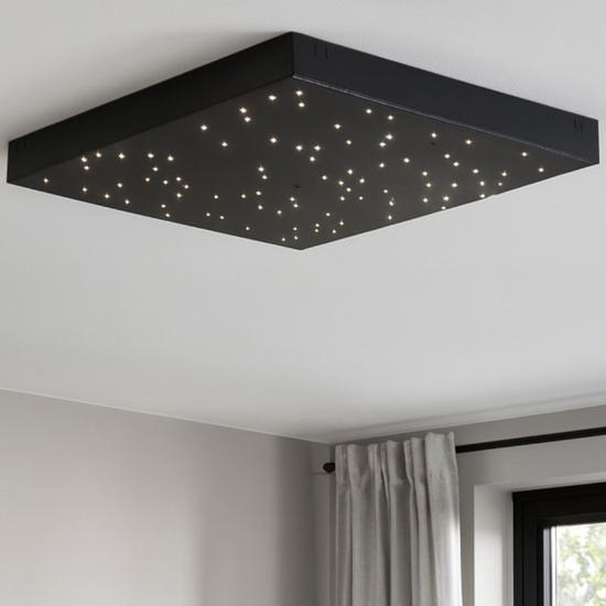 Plafoniera pannello led cielo stellato nero 30x30