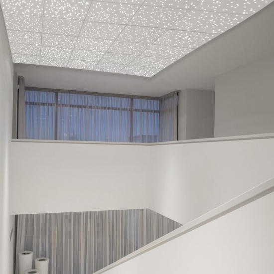 Plafoniera pannello led cielo stellato nero 30x30