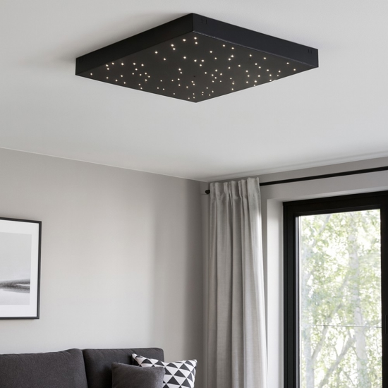 Plafoniera pannello led cielo stellato nero 30x30