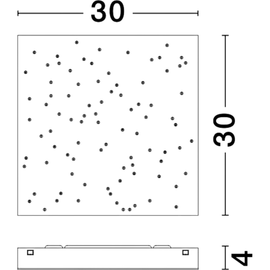 Plafoniera pannello led cielo stellato nero 30x30