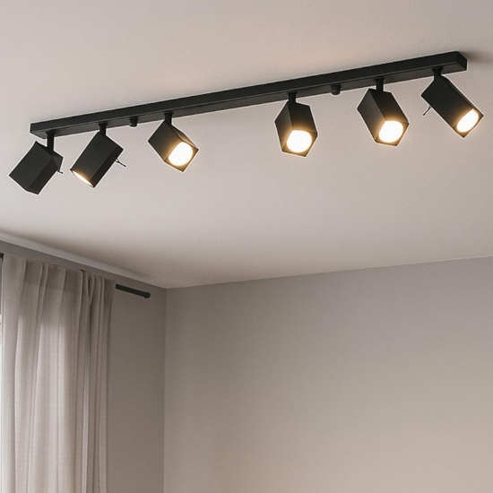 Plafoniera nera con faretti orientabili