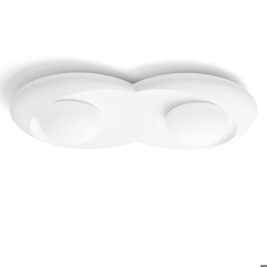 Plafoniera gesso moderna bianca sforzin pitane tonda