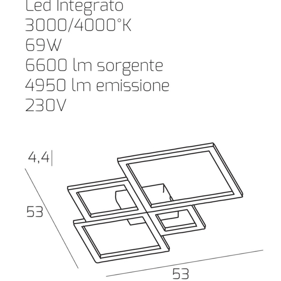 Plafoniera led 71w 3000k 4000k oro per soggiorno