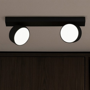 Toplight plafoniera moderna nera con due faretti led orientabili