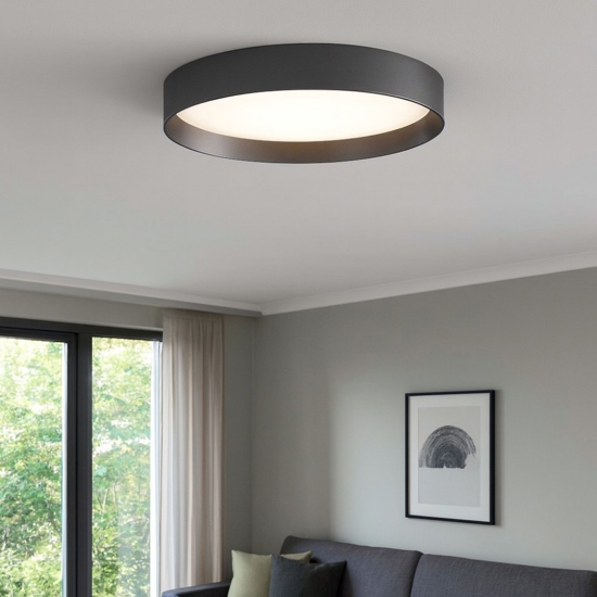Ideal lux fly pl d35 plafoniera nera led 4000k per cucina